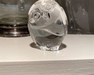 $30 - Steuben Glass Owl Paperweight. 