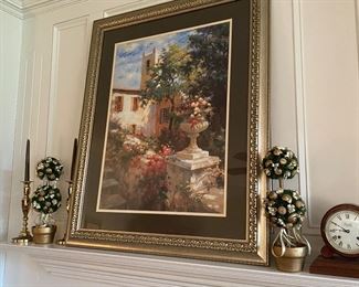 $50 Large framed print over the fireplace. Measures 34.5" wide x 42" tall