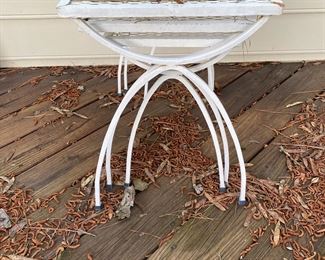 F56 - $125. Set of 3 Wrought Iron Mid Century Nesting Tables. Very good vintage condition!