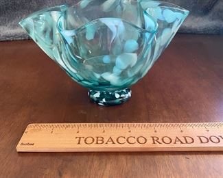 CH6 - $15. Unsigned fluted glass bowl 