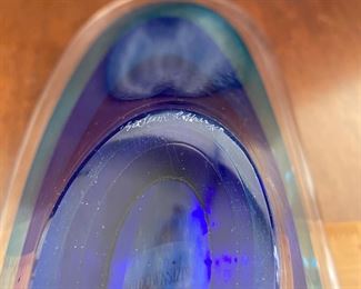 CH3 - $125 Saturn Glass Bowl signed by "R. (Richard) Glass. 