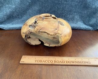 CH9 - $30. Elvie Jackson wood art Vase. 