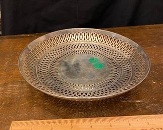 CCM6 - $175. 196 grams of sterling. Reticulated Sterling  Footed Bowl. Excellent Vintage Condition!