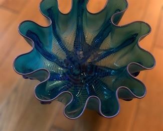 CH15 - $300 Epiphany Art Glass Bowl signed and from 2001. Measures 11.5" across x 8.25" tall. No issues noted!