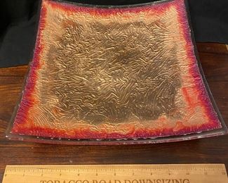 CH18 - $30 Jones Glassworks Serving Plate 12" square. 