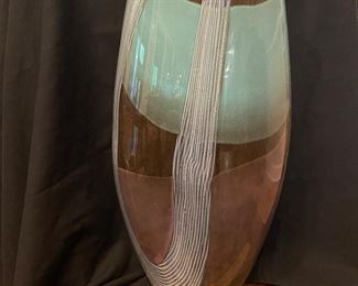 CH18 - $40 Tall Art Glass Vase from Lithuania. Unsigned. 