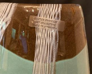 CH18 - $40 Tall Art Glass Vase from Lithuania. Unsigned. 