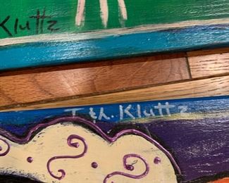 CP1 - $50 EACH. Lisa Kluttz Folk Art original cat paintings. 11.75" square. 