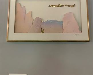 CH20 - $175 - 3D pottery and Metal scene beautifully framed and Matted. Measures 15.25" x 24.25". Artist Signed