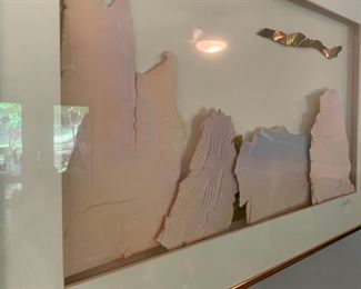 CH20 - $175 - 3D pottery and Metal scene beautifully framed and Matted. Measures 15.25" x 24.25". Artist Signed