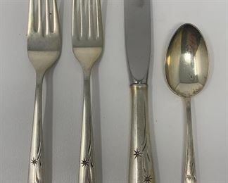 GORHAM STERLING CELESTE 4 PIECE PLACE SETTING FLATWARE SILVERWARE