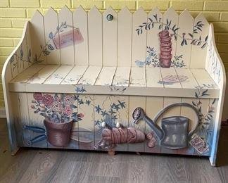 Lot 22 | INDOOR GARDEN STORAGE BENCH COTTAGECORE AS IS
