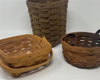 Lot 35 | VINTAGE LONGABERGER WOVEN BASKETS (3)
