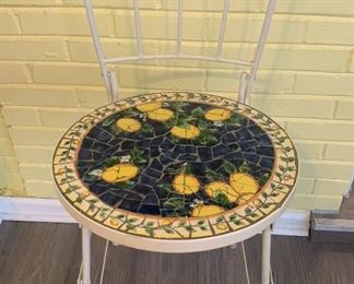 Lot 56 | MOSAIC MEDITERRANEAN STYLE FOLDING BAR CHAIR
