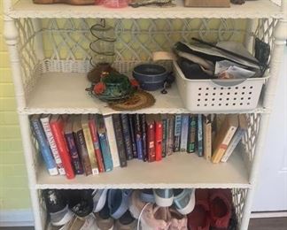 Lot 60a | WHITE WOVEN WICKER SHELVE (CONTENTS NOT INCLUDED)
