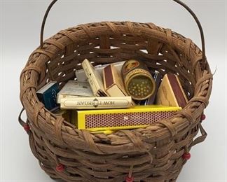 Lot 62 | WICKER BASKET OF VINTAGE MATCHBOOKS MATCHES
