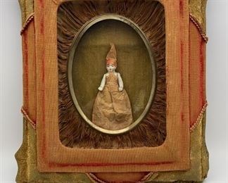 Lot 65 | ANTIQUE BISQUE DOLL SHADOWBOX FRAME FOLK TRAMP
