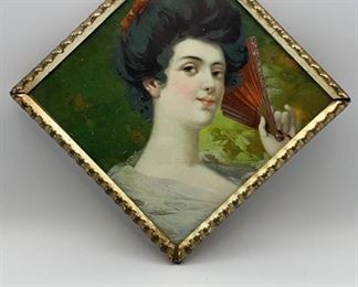 Lot 66 | VINTAGE FRAMED PRINT VICTORIAN WOMAN WITH FAN
