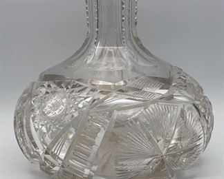 Lot 71 | VINTAGE CUT CRYSTAL VASE DECANTER HEAVY
