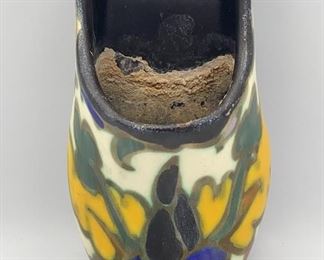 Lot 77 | VINTAGE WALL POCKET BELGIUM CERAMIC CLOG SHOE

