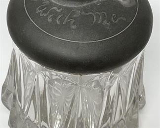 Lot 115 | ANTIQUE PIPE TOBACCO CRYSTAL SNUFF JAR W PEWTER
