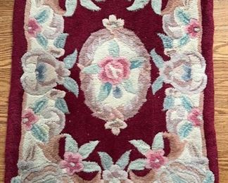 Lot 164 | 36X24 CHINESE CARVED WOOL RUG AREA ROSE GARDEN
