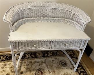 Lot 179 | VINTAGE WICKER WRITING DESK 42X24X35
