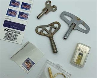 Lot 223 | STAMPS, EYEGLASS REPAIR, CLOCK KEYS
