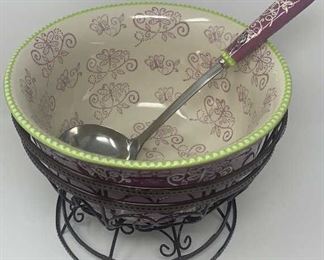 Lot 241 | TEMPTATIONS CERAMIC PURPLE BUTTERLY SERVING BOWL

