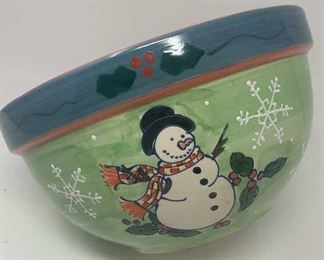 Lot 246 | CHRISTMAS SNOWMAN CERAMIC SERVING BOWL
