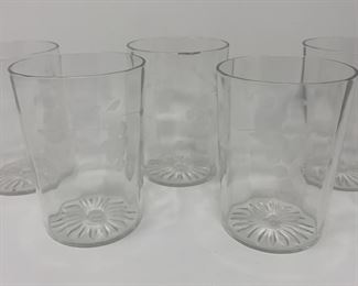 Lot 256 | DEPRESSION ETCHED WATER GLASSES (5)
