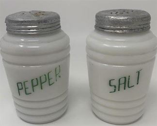 Lot 264 | VTG HAZEL ATLAS MILK GLASS SALT & PEPPER SHAKERS
