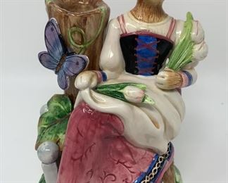Lot 333 | FITZ & FLOYD SPRING RABBIT CANDLESTICK CERAMIC
