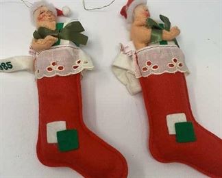 Lot 342 | ANNALEE CHRISTMAS STOCKINGS ORNAMENTS
