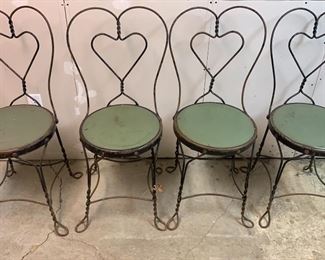 Lot 387 | WROUGHT IRON ICE CREAM CHAIRS SET OF 4 3FT
