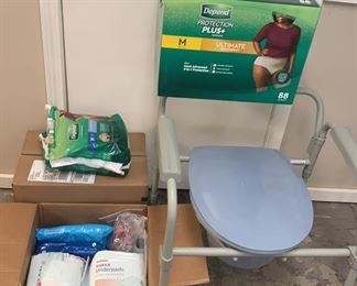 Lot 390 | MEDICAL TOILET, DEPENDS UNDERWEAR, CLEANSING
