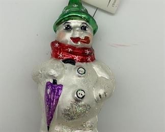 Lot 446 | NWT CHRISTOPHER RADKO BLOWN GLASS ORNAMENT SNOWMAN
