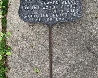 Lot 565 | VINTAGE CAST IRON GARDEN POEM STAKE
