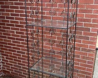 Lot 646 | POST MODERN TWISTED METAL & 3 TIER DISPLAY SHELF
