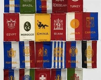 Lot 674 | 22 ANTIQUE CIGARETTE SILKS FLAGS OF THE WORLD
