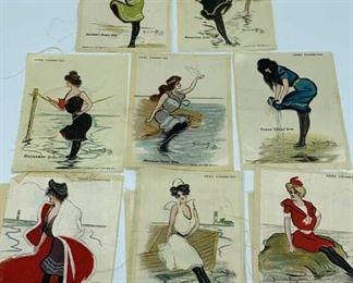Lot 680 | 11 ANTIQUE NEBO CIGARETTE SILKS BEACH GIRLS

