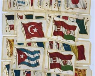 Lot 681 | 32 ANTIQUE CIGARETTE SILKS FLAGS OF THE WORLD


