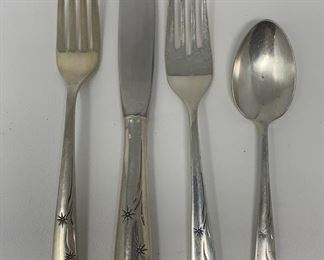 Lot 711 | GORHAM STERLING CELESTE 4 PIECE PLACE SETTING FLATWARE SILVERWARE