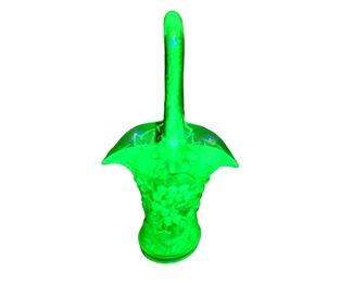 1930's uranium green fruit basket glowing.