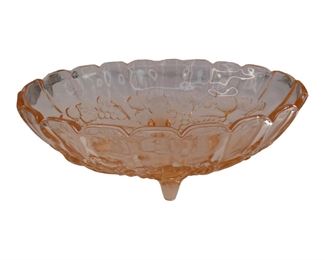 Four footed pressed 3D design fruit bowl 12" wide, 4.5" high, 8.5" deep