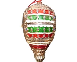 Wallace Silversmiths Musical Holiday Egg Silverplate Made in China Vintage chrome egg shaped music box with nativity scene, Plays silent night, Tested and working