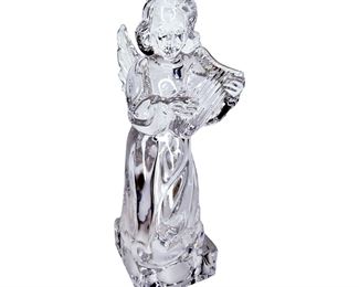 Vtg Mikasa Lead Crystal Angel Playing Harp Figurine Herald Collection Germany
8” tall