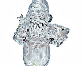 24% Lead Crystal Santa Claus Candle Holder
7.5in tall