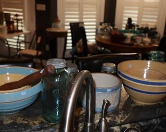 Old ceramic mixing bowls