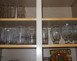 One large matching set of glass wear